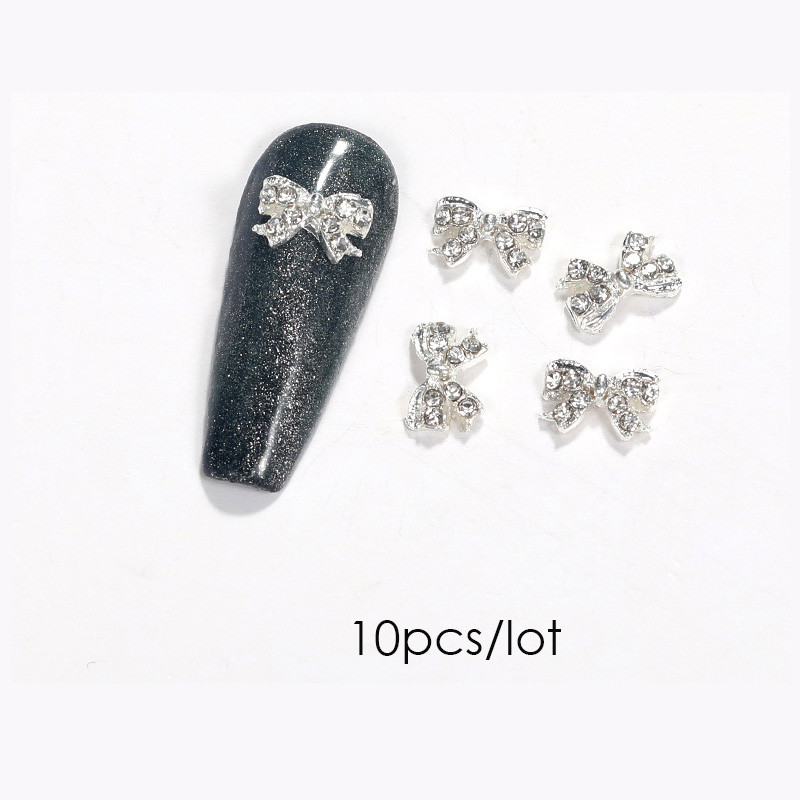 10 vnt 3D nagų dailės papuošalai metaliniai dideli karūna Blizgučiai cirkonio nagai pakabukai deimantai priedai