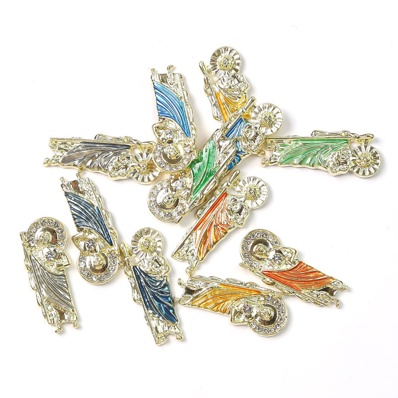 12 bucăți San Judas 3D Brelocuri pentru unghii Aliaj de metal Mixte unghii colorate Strasuri Sfaturi pentru salon Instrument de decorare a manichiurii