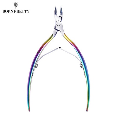 BORN PRETTY, colorat, ascuțit, tăietor pentru unghii, pentru îndepărtarea pielii moarte, pentru îndepărtarea pielii moarte, pentru tuns, din oțel inoxidabil, foarfecă, instrument pentru arta unghiilor