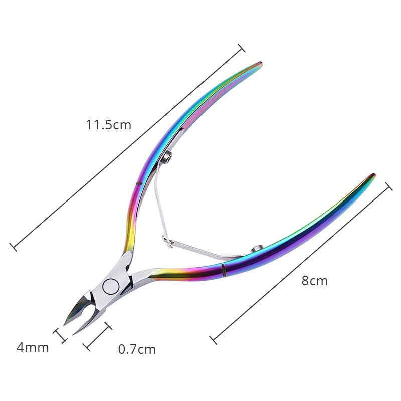 BORN PRETTY, colorat, ascuțit, tăietor pentru unghii, pentru îndepărtarea pielii moarte, pentru îndepărtarea pielii moarte, pentru tuns, din oțel inoxidabil, foarfecă, instrument pentru arta unghiilor