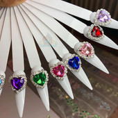 12 kom/lot Dijamantni privjesci za nokte 3D svjetlucavo srce Kristalno drago kamenje Pribor za manikuru