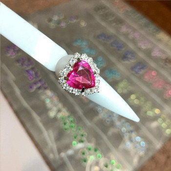 12 τμχ/παρτίδα Diamond Nail Charms 3D Glitter Heart Crystal Gems Nail Rhinestones Αξεσουάρ μανικιούρ