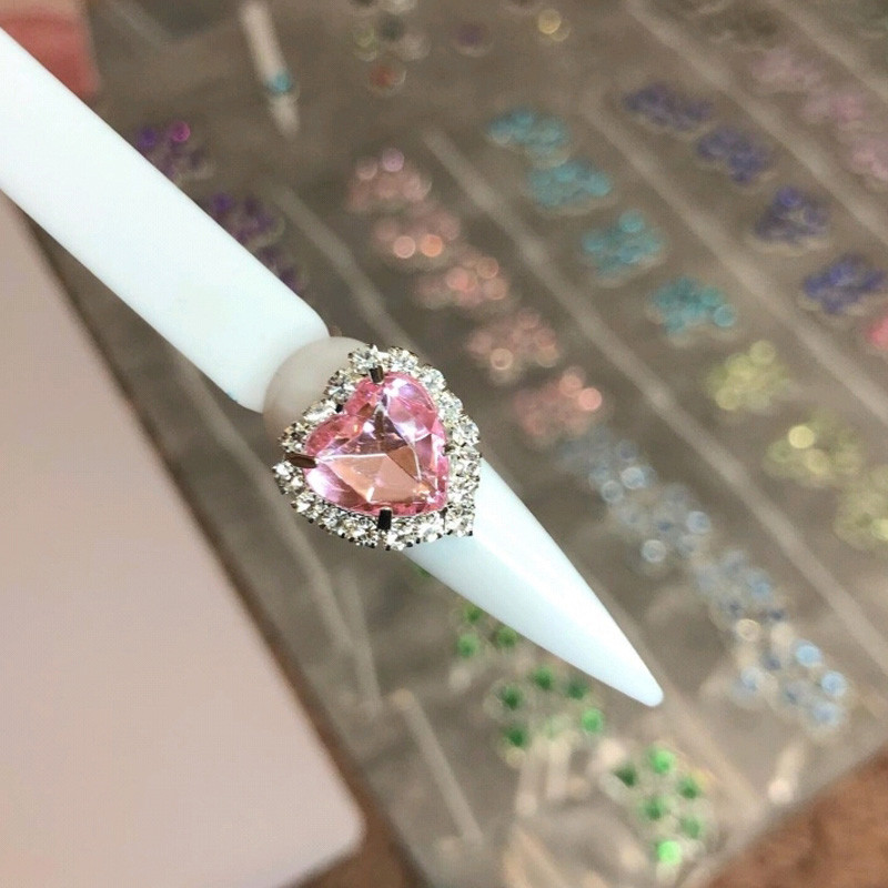 12 kom/lot Dijamantni privjesci za nokte 3D svjetlucavo srce Kristalno drago kamenje Pribor za manikuru