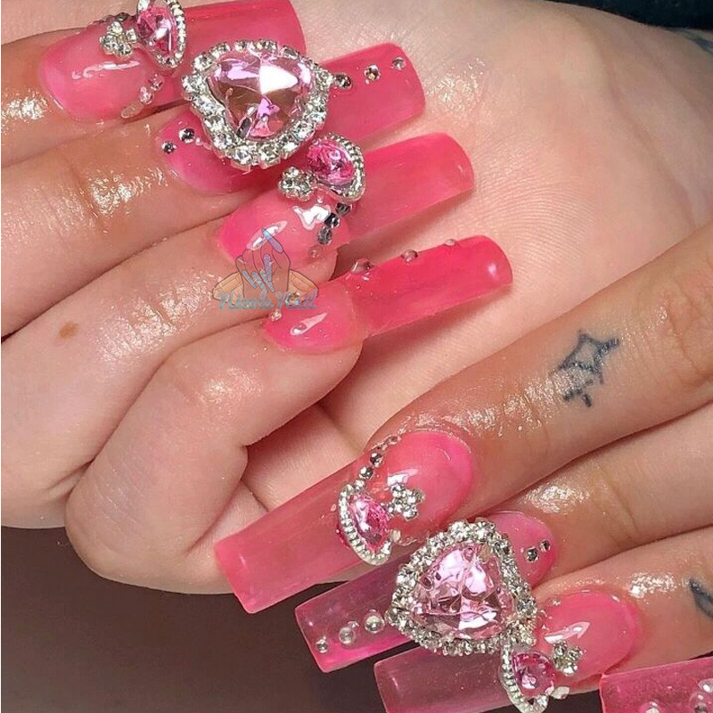 12 kom/lot Dijamantni privjesci za nokte 3D svjetlucavo srce Kristalno drago kamenje Pribor za manikuru