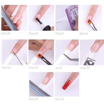 1m/1,5m/2m Fiberglass Nails Extension Nail Form for UV Gel DIY Nails White Acrylic Fiber Fiber Tips Εργαλείο μανικιούρ