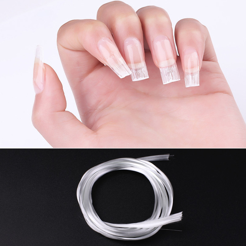 1m/1.5m/2m Fibră de sticlă Extensie unghii Formă pentru unghii cu gel UV DIY Unghii alb Sfaturi din fibră de sticlă acrilice Instrument de salon de manichiură
