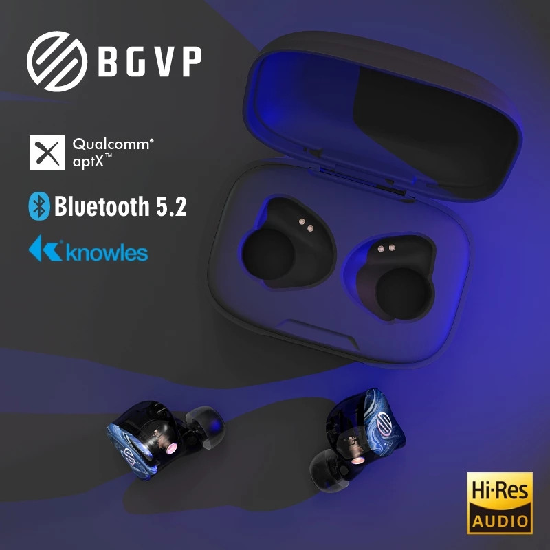 BGVP Q2s TWS Knowels Hybrid Drive Unit HiFi Wireless 5.2 Bluetooth Earphone Sports Music In Ear Earbuds Headset Q2 X2S ZERO