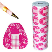 500 vnt. nagų formos nagų dailė prancūziško akrilo UV gelio antgaliai prailginimo lipduko formos vadovas trafaretas manikiūro įrankiai pagalbinis palaikymo įrankis