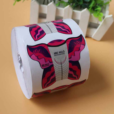 500 vnt. nagų formos nagų dailė prancūziško akrilo UV gelio antgaliai prailginimo lipduko formos vadovas trafaretas manikiūro įrankiai pagalbinis palaikymo įrankis