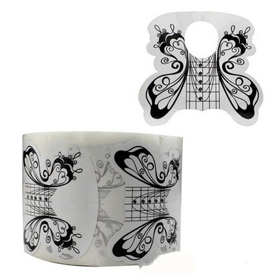 500 vnt. nagų formos nagų dailė prancūziško akrilo UV gelio antgaliai prailginimo lipduko formos vadovas trafaretas manikiūro įrankiai pagalbinis palaikymo įrankis