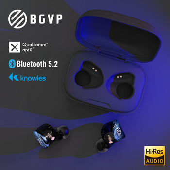 BGVP Q2s TWS QCC3040 Qualcomm Knowles Hifi Bluetooth 5.2 Ασύρματο ακουστικό Αθλητική μουσική Διφωνικά ακουστικά Αποσπώμενο καλώδιο