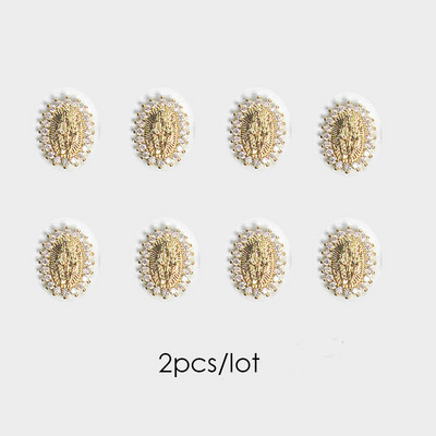 Sjajne Djevice Marije Nail Art Charms Svjetlucavi cirkonski kristali Metalne legure Nokti Nakit Dodaci za manikuru Dekoracija