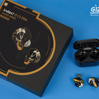 Sabbat G12 Elite True Wireless Earphones TWS Bluetooth 5.0 Gaming Music Subwoofer Low Latency Ακουστικό ακουστικών με μικρόφωνο E12 O7