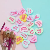 14db Sweet Heart körömdísz varatok vegyes színű gyanta betű barack szív ékszerek barkácsolás lapos hátú manikűr dekorációk