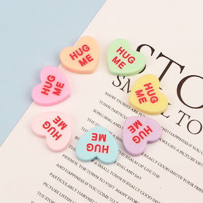 14db Sweet Heart körömdísz varatok vegyes színű gyanta betű barack szív ékszerek barkácsolás lapos hátú manikűr dekorációk