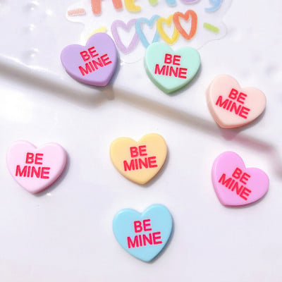 14db Sweet Heart körömdísz varatok vegyes színű gyanta betű barack szív ékszerek barkácsolás lapos hátú manikűr dekorációk