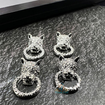 10PC Lion Head Nail Art Charms 3D Metal Lion Knocker Nail Retro Alloy Διακοσμήσεις κοσμημάτων μανικιούρ