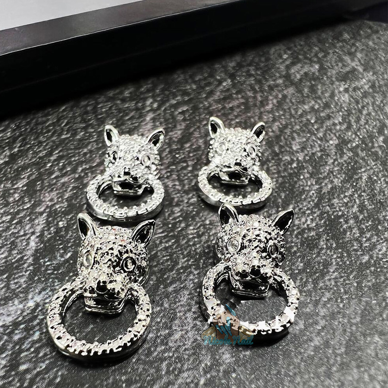 10PC Lion Head Nail Art Charms 3D Metalni Lion Nocker Nail Retro Legure Nakit Dekoracije Manikura