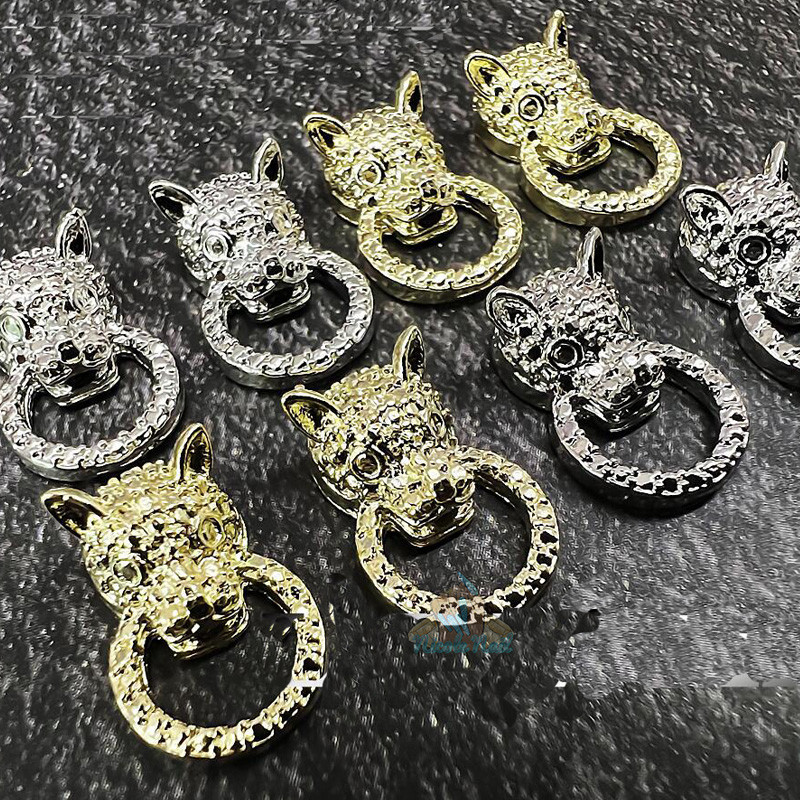 10PC Lion Head Nail Art Charms 3D Metalni Lion Nocker Nail Retro Legure Nakit Dekoracije Manikura