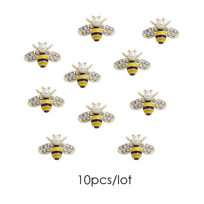 Ukrasi za nokte u obliku pčele Privjesci 3D Kawaii svjetlucavi insekti Životinjski nokti Metalni nakit Ukrasi za manikuru sa kamenčićima