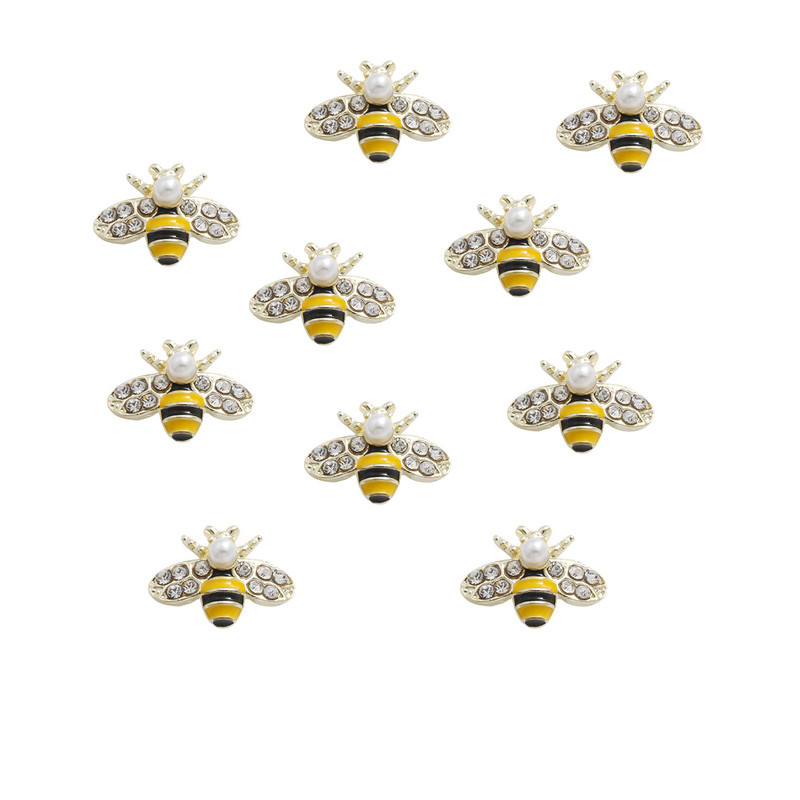 Ukrasi za nokte u obliku pčele Privjesci 3D Kawaii svjetlucavi insekti Životinjski nokti Metalni nakit Ukrasi za manikuru sa kamenčićima