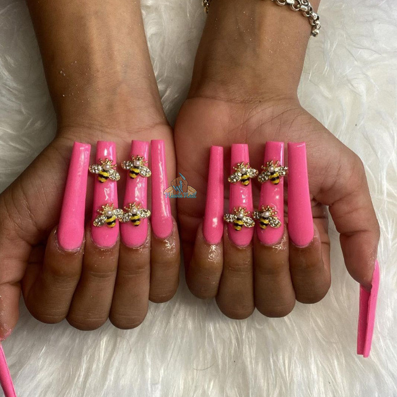 Ukrasi za nokte u obliku pčele Privjesci 3D Kawaii svjetlucavi insekti Životinjski nokti Metalni nakit Ukrasi za manikuru sa kamenčićima