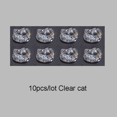 10db Kawaii Cat Nail Art Charms 3D Rózsaszín Csillogó Ékszer Köröm Strasszos Luxus barkácsolás Manikűr Kiegészítő Dekoráció