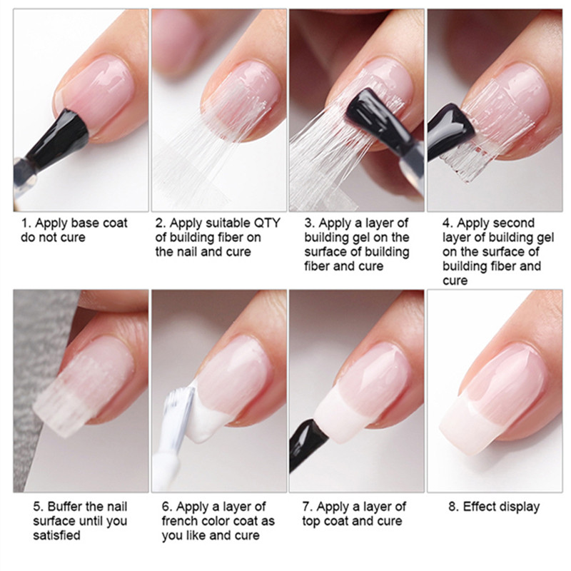 2/10KOM Nastavci za nokte od staklenih vlakana za izradu UV gelom francuska manikura Akrilni oblici za nokte od staklenih vlakana Salon Savjeti za alat Dodatak