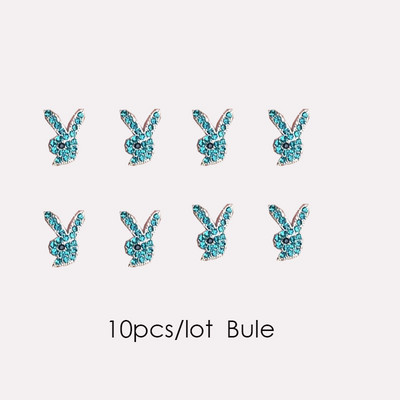 10 komada 3D zečjih glava ukrasi za nokte privjesci luksuzna legura zlata zečić svjetlucavi nokti nakit kamenčići kristali DIY manikura