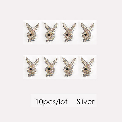 10 komada 3D zečjih glava ukrasi za nokte privjesci luksuzna legura zlata zečić svjetlucavi nokti nakit kamenčići kristali DIY manikura