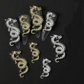 10 komada zmajevih privjesaka za nokte Retro legura Zlato Srebro Nokti Nakit DIY Ukrasni pribor za nokte Metalni dodaci