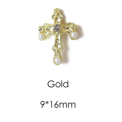 10 komada svjetlucavih legiranih križnih privjesaka za nokte 3D luksuznih bisernih noktiju sa vještačkim dijamantima Punk stilski dijamantni ukras za nokte