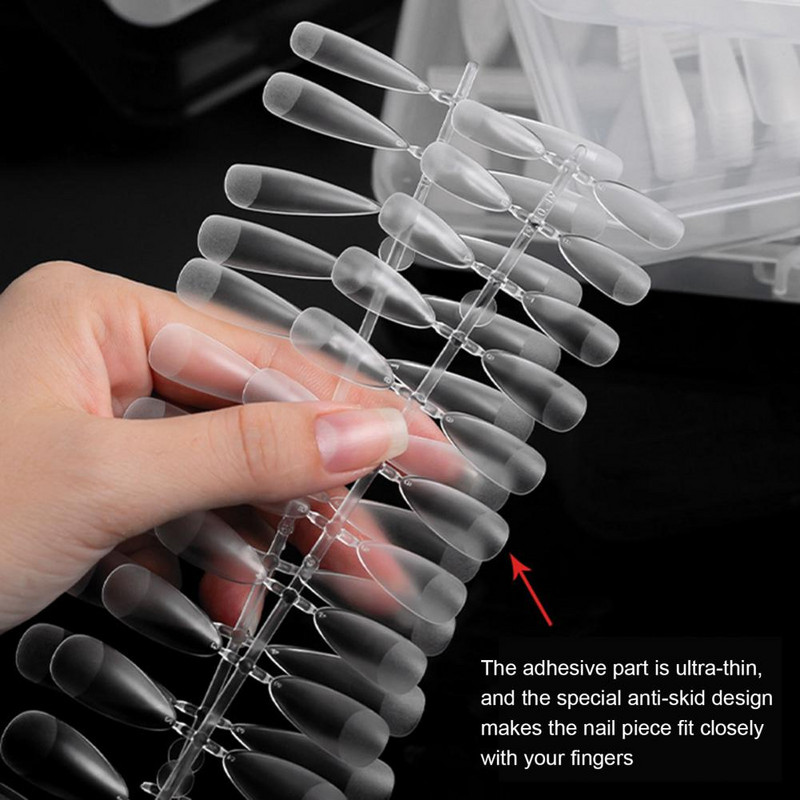 240 komada Long Coffin Umjetni nokti Balerina Nail Tips Full Cover Akrilni prozirni nokti Umjetni nokti za gel nokte