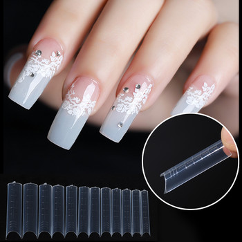 TP 120PCS Half Cover Dual System Nail Forms C Curve Nail Extension Tips UV Nail Acrylic Gel Extended False Tips Инструменти за маникюр