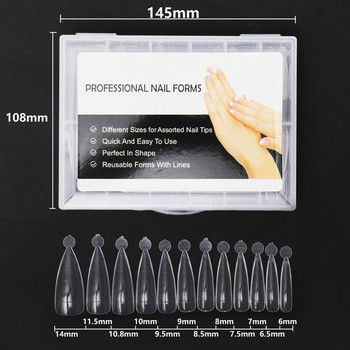 TP 120PCS Half Cover Dual System Forms Nail C Curve Extension Nail Tips UV Ακρυλικό Gel Extended False Tips Εργαλεία μανικιούρ