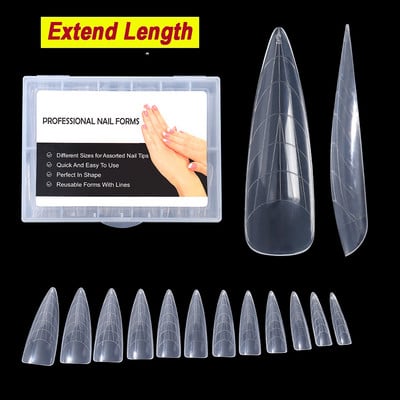 TP 120PCS Half Cover Dual System Nail Forms C Curve Nail Extension Tips UV Nail Acrylic Gel Extended False Tips Инструменти за маникюр