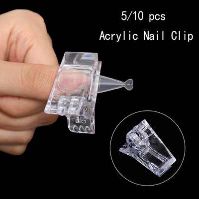 10/5 db akril körömcsipesz köröm hamis ujjlakk meghosszabbítási tippek gyors építő forma UV gél LED manikűr építő eszközkészlet