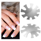 Pro 9 Veličina Oval-Shade Easy French Smile Line Edge Trimmer Cutter Acrylic Nail Tips Kalup Vodilice White Pink Friench Design Tools