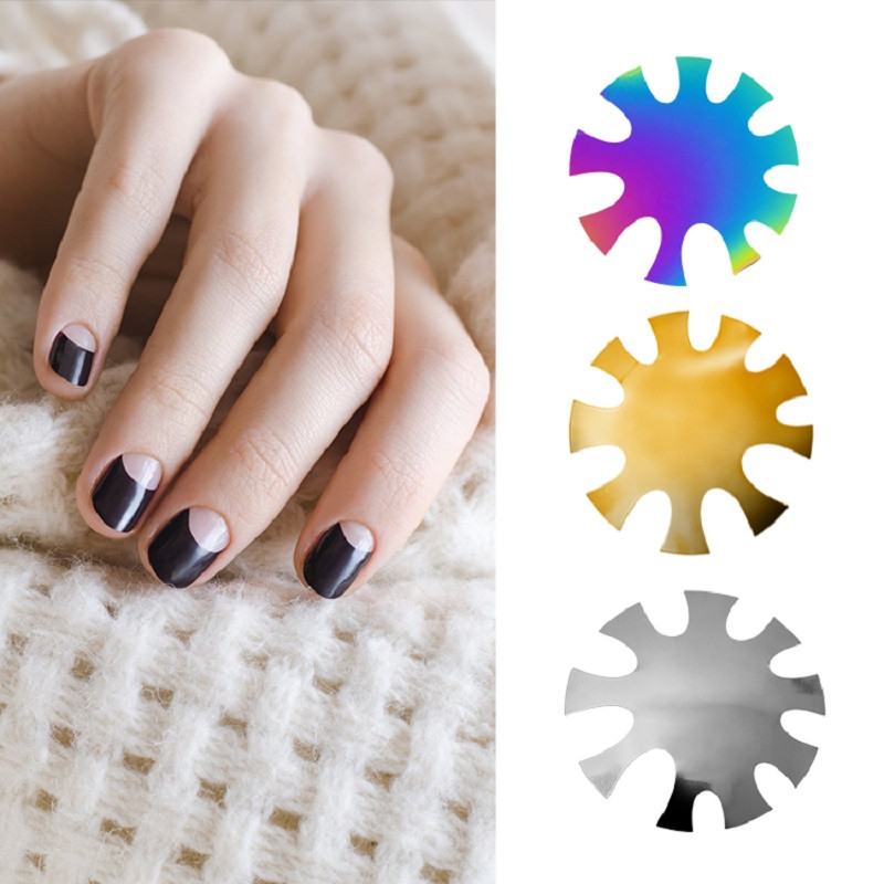 Pro 9 Veličina Oval-Shade Easy French Smile Line Edge Trimmer Cutter Acrylic Nail Tips Kalup Vodilice White Pink Friench Design Tools