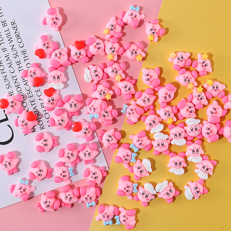 12db Rajzfilm Pink Nail Art Charms Kawaii 3D aranyos köröm strassz dekoráció manikűr kiegészítők