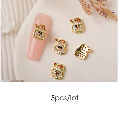 5kom luksuznih božićnih ukrasa za nokte Dijamantne pahulje Božićno drvce Dodaci za nokte DIY ukrasi za manikuru