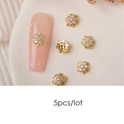 5kom luksuznih božićnih ukrasa za nokte Dijamantne pahulje Božićno drvce Dodaci za nokte DIY ukrasi za manikuru