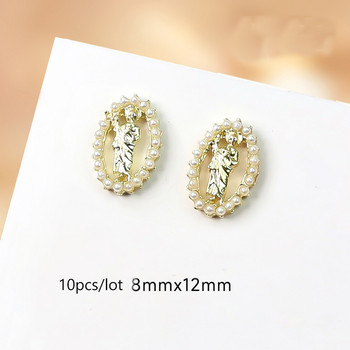 10 τμχ Luxury Nail Charms San Judas 3D Diamond Crystals Metal Nails Art Alloy Κοσμήματα Αξεσουάρ μανικιούρ Διακόσμηση