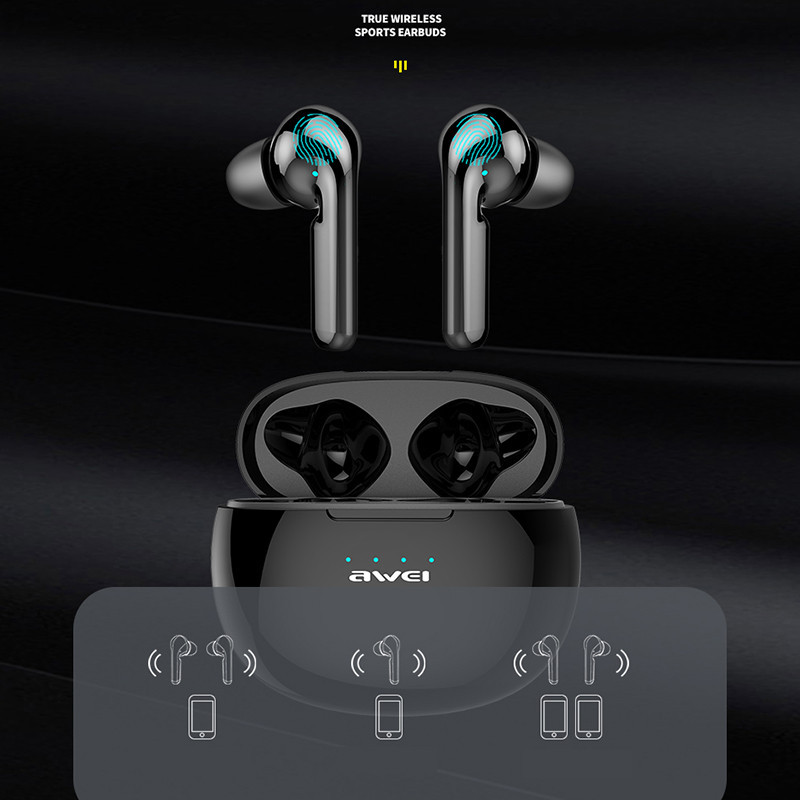 Awei T15 Bluetooth 5.3 slúchadlá Nové originálne bezdrôtové herné HiFi slúchadlá do uší s mikrofónom Športové slúchadlá s háčikmi na uši