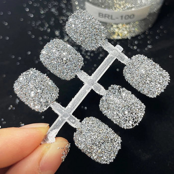 Reflective Pixie Glitter Crystal Nails Rhinestones Charm Diamond Sparkle Micro Drill Nail Art DIY Decoration Tips