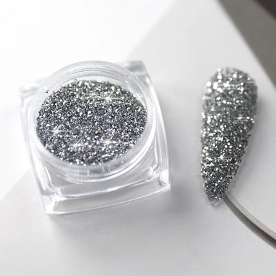 Reflektirajući Pixie Glitter Crystal Nails Rhinestones Charm Diamond Sparkle Micro Drill Nail Art DIY Decoration Tips