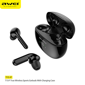 Ακουστικά Awei T15P Bluetooth 5.3 Γνήσια ασύρματα ακουστικά Gamer Ακουστικά HiFi με μικρόφωνο Sports Earhook Earphones