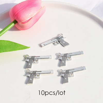 Gun Nail Charms Ασημένιο χρυσό κράμα κρεμαστό μέταλλο Κοσμήματα Piercing Nail Art Διακόσμηση αξεσουάρ