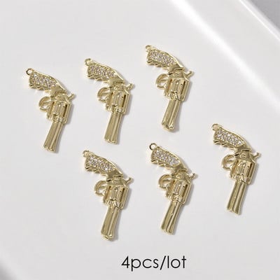 Gun Nail Charms Ασημένιο χρυσό κράμα κρεμαστό μέταλλο Κοσμήματα Piercing Nail Art Διακόσμηση αξεσουάρ