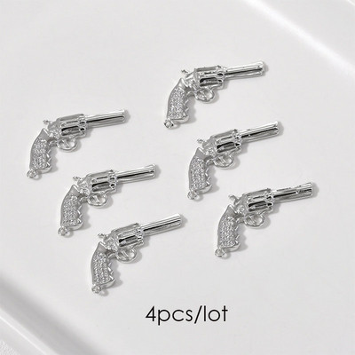 Gun Nail Charms Ασημένιο χρυσό κράμα κρεμαστό μέταλλο Κοσμήματα Piercing Nail Art Διακόσμηση αξεσουάρ